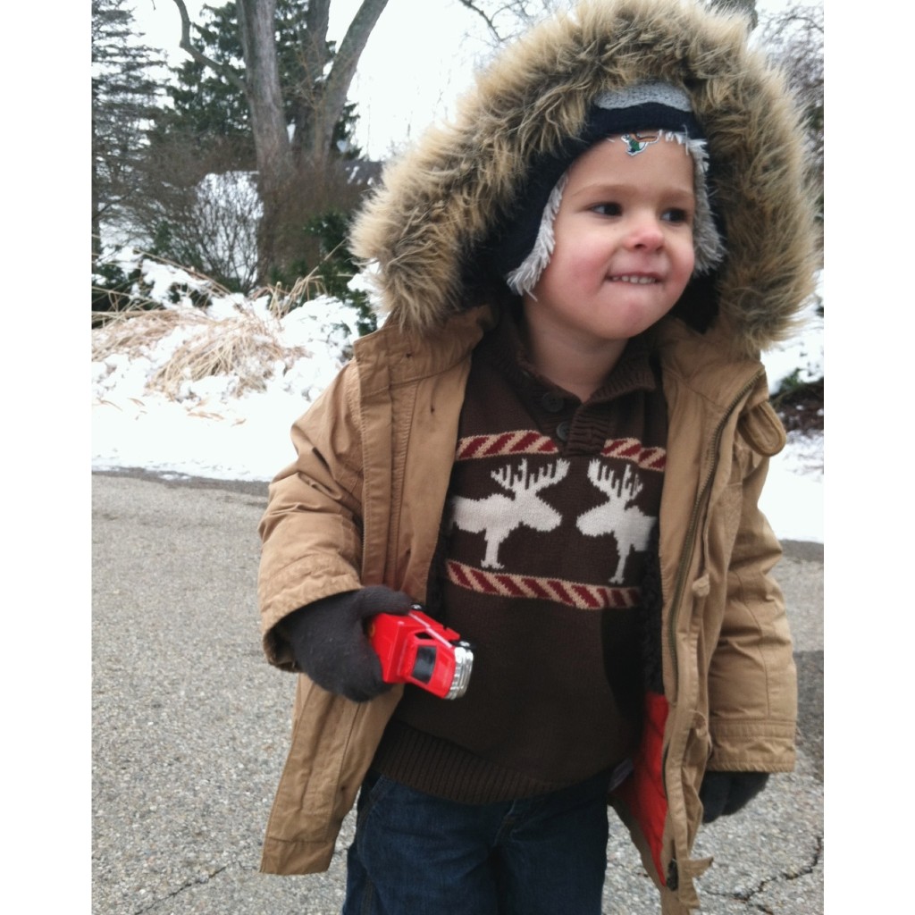 Love when he can wear big brother's clothes!