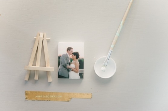 DIY Mini Canvas with Wedding Photos by AndreaDozier.com