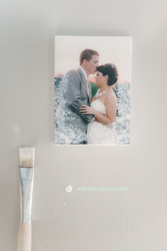 DIY Mini Canvas with Wedding Photos by AndreaDozier.com